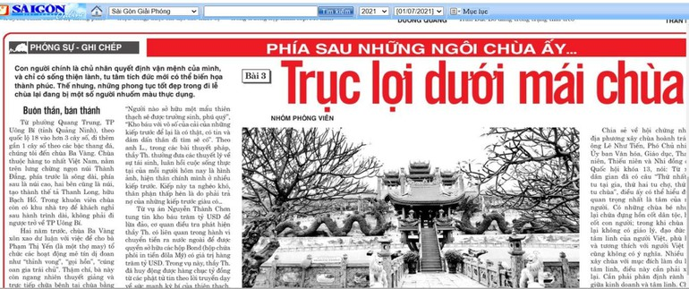 Báo Sài Gòn Giải Phóng làm mới chuyện cũ trong loạt bài "Phía sau những ngôi chùa ấy..."