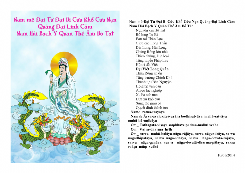 Diễn nghĩa Bạch y chân ngôn trong tiếng Phạn 