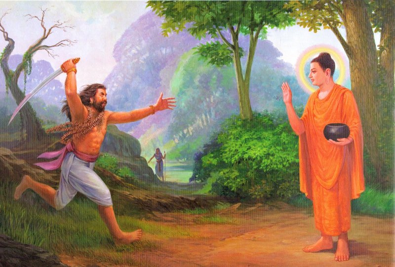 Đức Phật cảm hóa Angulimāla (Vô Não)