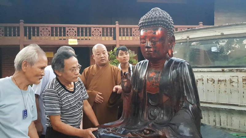 Hưng Yên: Tượng Phật cổ trở về chùa sau 2 tháng mất cắp