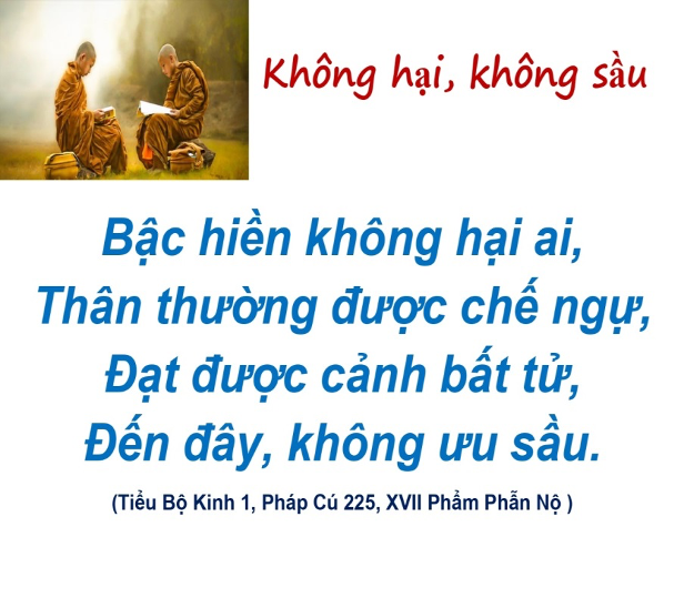không hại, không sầu, an lạc, giải thoát , lợi tha