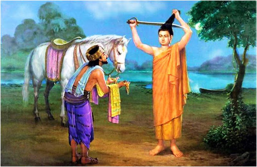 Thái tử Tất Đạt Đa xuất gia, biểu tượng của Từ bi, Trí huệ và Dũng lực