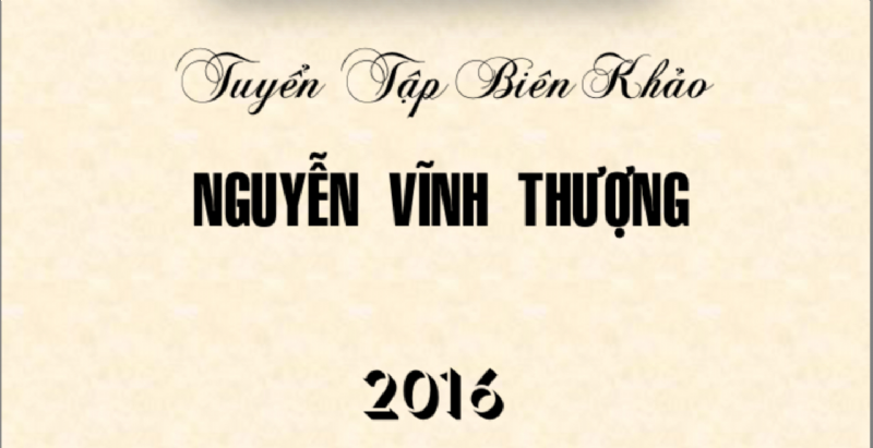 Tuyển tập biên kháo của GS Nguyễn Vĩnh Thượng